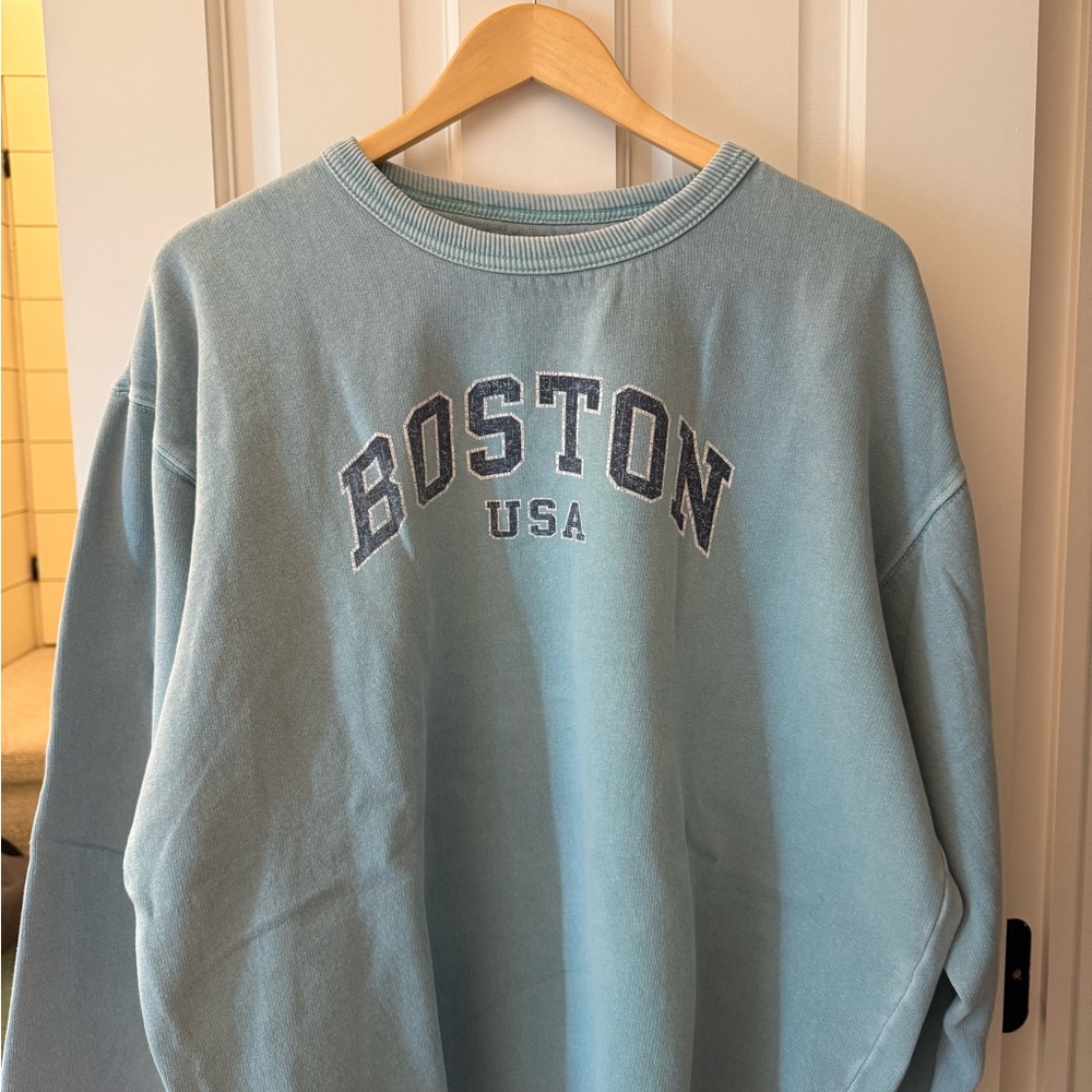 Boston USA Blue Men's Crewneck